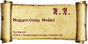 Mogyoróssy Noémi névjegykártya