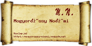 Mogyoróssy Noémi névjegykártya